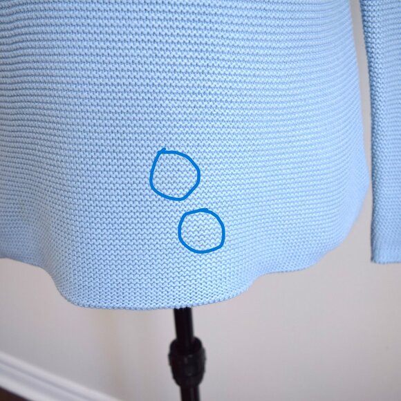 Knit Oversized Ocean Blue Crewneck Sweater - Picture 4 of 8